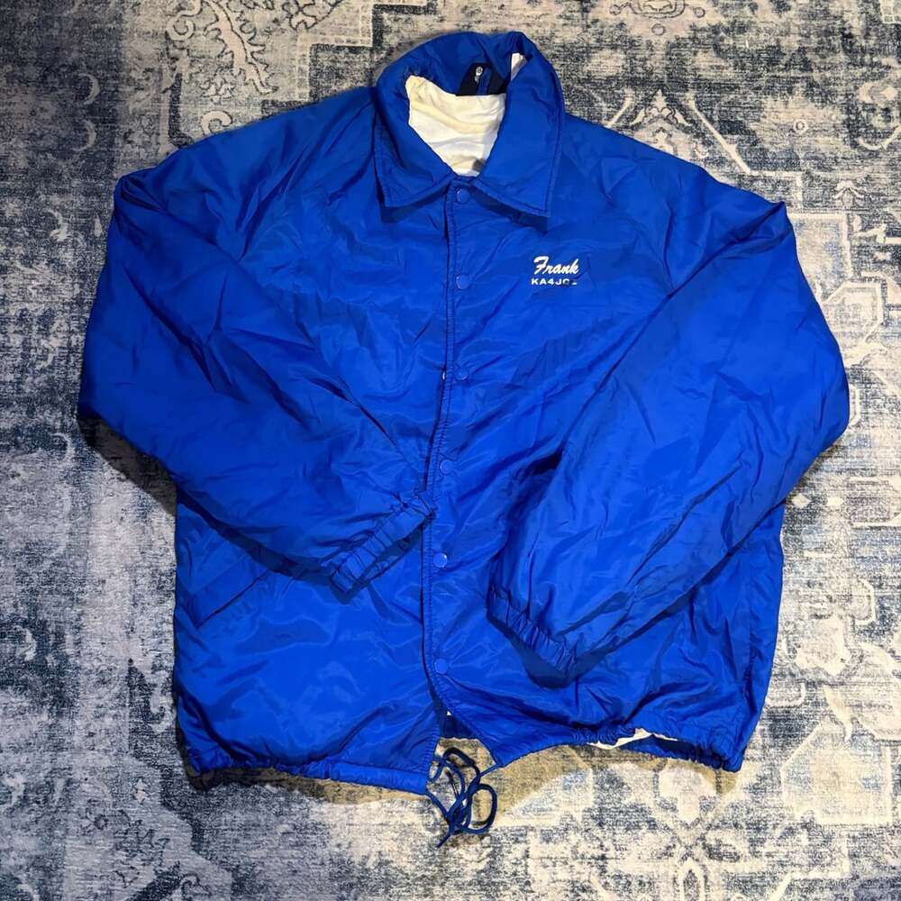 Vintage Cardinal Frank KA4JQZ Onslow Amateur Radio Club Nylon Coaches Jacket Siz